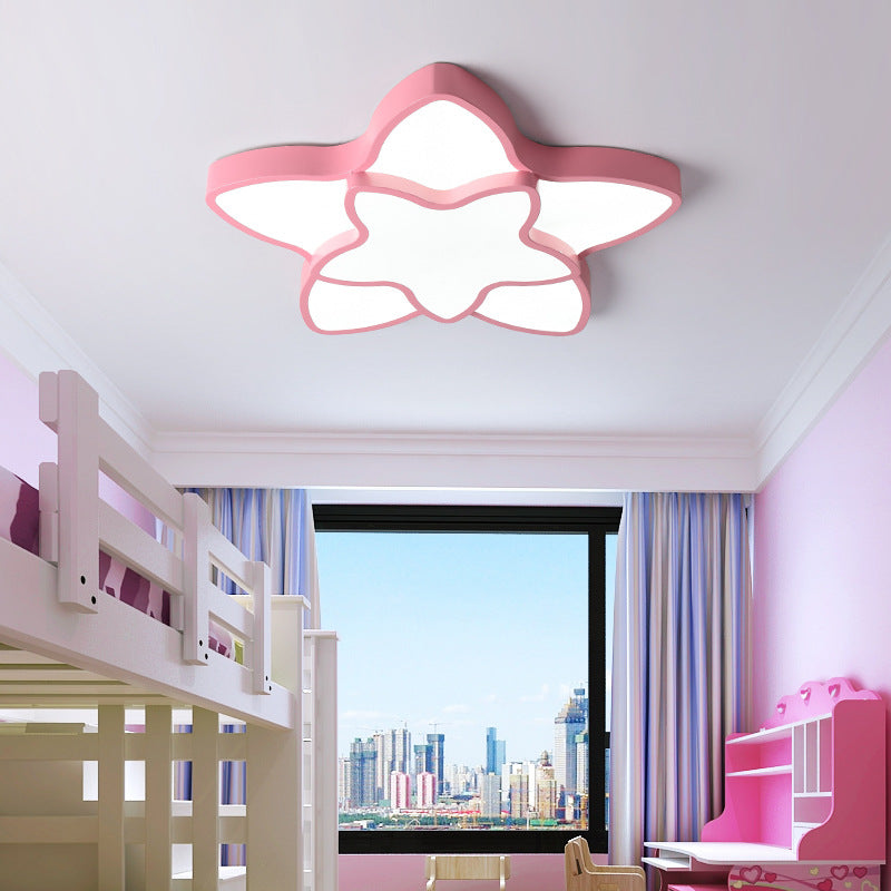 Cartoon LED Flush Mount Light: Vibrant 2-Star Acrylic Ceiling Lamp for Corridor and Kid's Bedroom