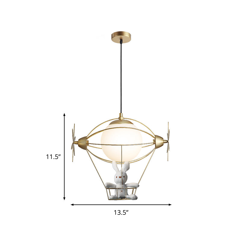 Gold Metal Hot Air Balloon Pendant Light | Hanging Ceiling Wall Lighting