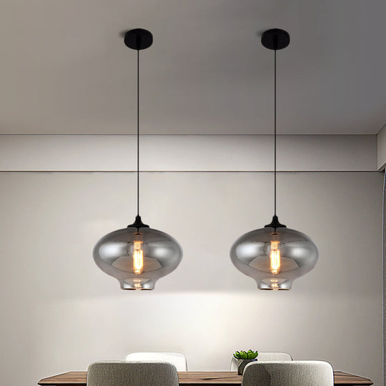 Smoke Gray Glass Mini Pendant Light - Modern Ceiling Hanging Light for Bar & Cafe