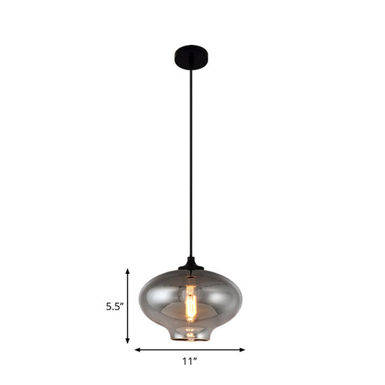 Smoke Gray Glass Mini Pendant Light - Modern Ceiling Hanging Light for Bar & Cafe