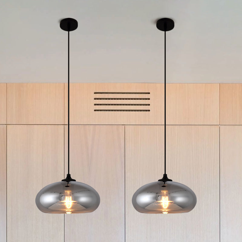 Smoke Gray Glass Mini Pendant Light - Modern Ceiling Hanging Light for Bar & Cafe