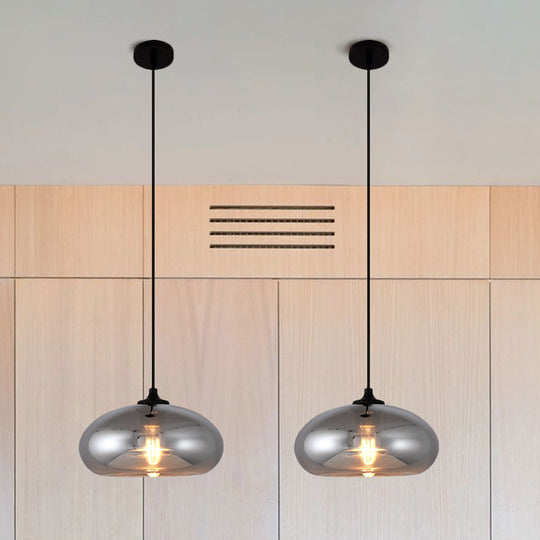 Smoke Gray Glass Mini Pendant Light - Modern Ceiling Hanging Light for Bar & Cafe