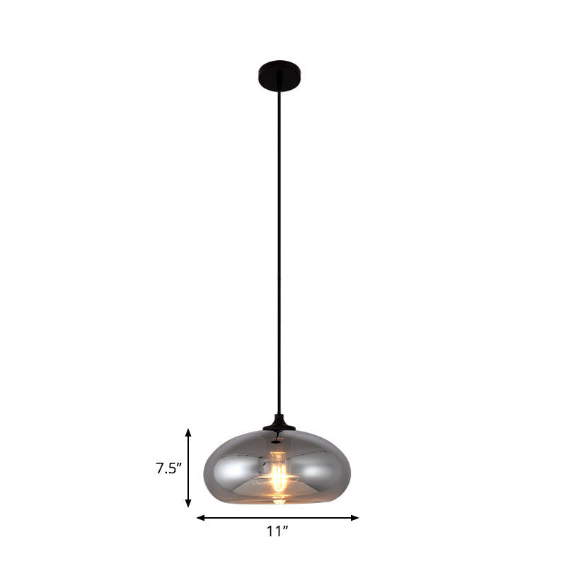 Smoke Gray Glass Mini Pendant Light - Modern Ceiling Hanging Light for Bar & Cafe