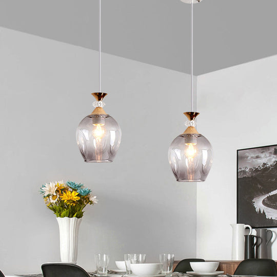 Modern Cup-Shaped Glass Pendant Light with Multi-Colored Dimples