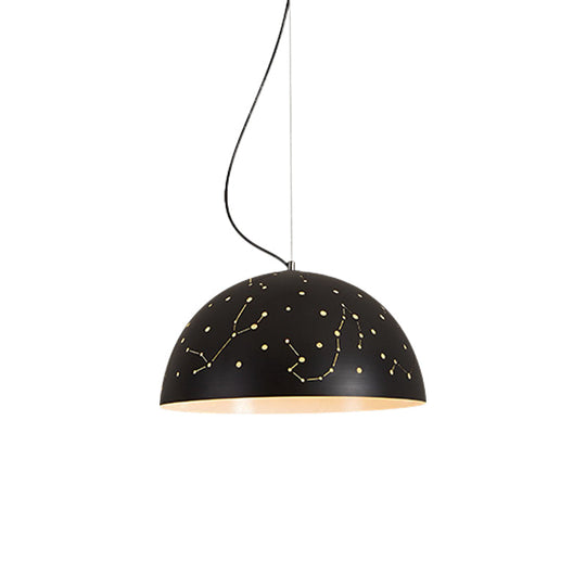 Minimalist Metal Hanging Ceiling Light - 1-Light Semisphere Pendant Lamp - Blue/Green/Yellow