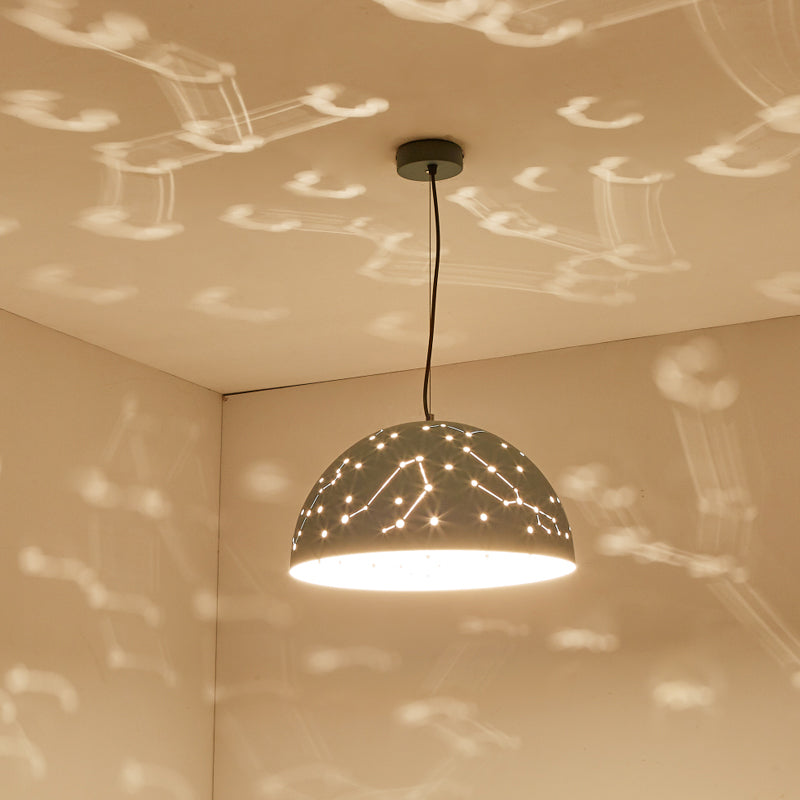 Minimalist Metal Hanging Ceiling Light - 1-Light Semisphere Pendant Lamp - Blue/Green/Yellow