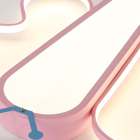 Insect Cute Butterfly Flush Mount Light in Pink for Girls Bedroom Balcony