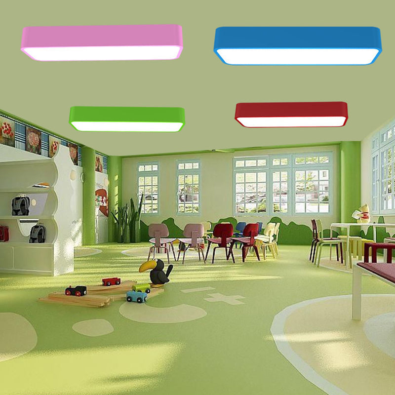 Macaron Acrylic LED Flush Mount Light: Bright & Colorful Ceiling Lighting for Kindergarten