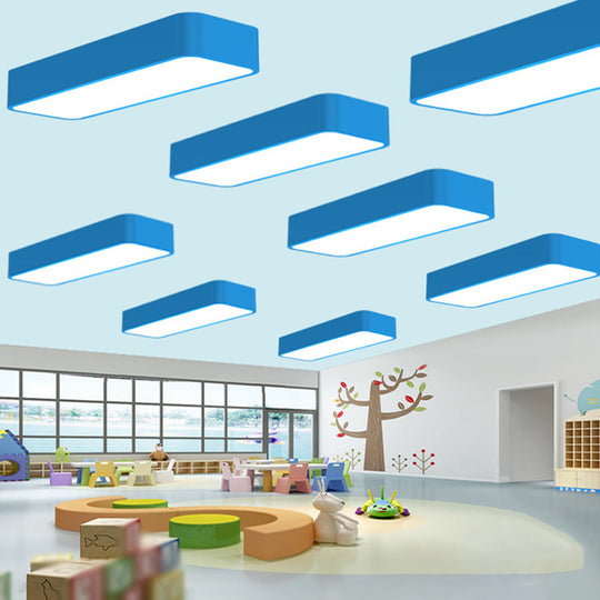 Macaron Acrylic LED Flush Mount Light: Bright & Colorful Ceiling Lighting for Kindergarten