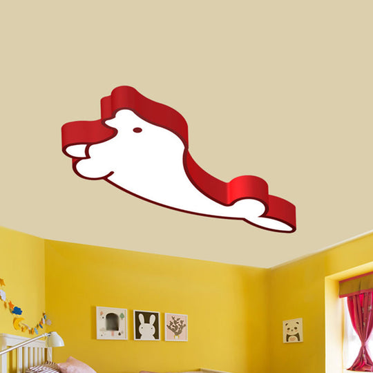 LED Cartoon Seal Ceiling Light with Colorful Acrylic Shade - Flush Mount Fixture