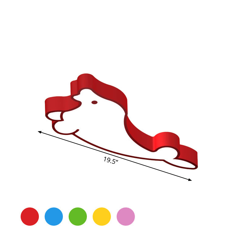 LED Cartoon Seal Ceiling Light with Colorful Acrylic Shade - Flush Mount Fixture