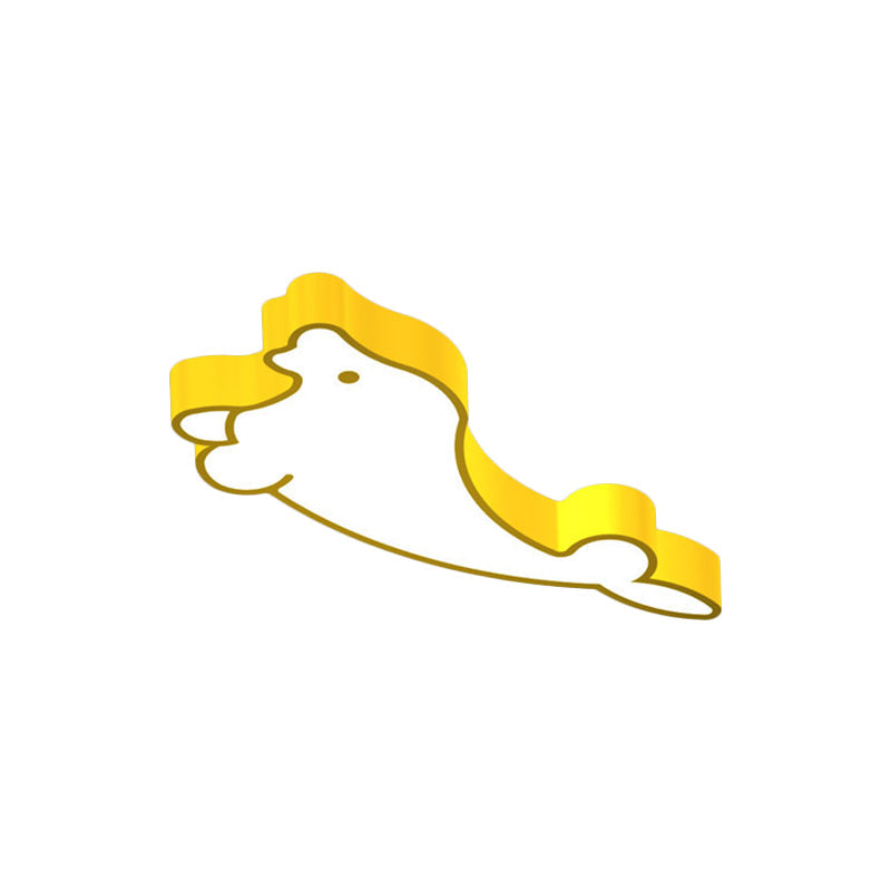 LED Cartoon Seal Ceiling Light with Colorful Acrylic Shade - Flush Mount Fixture