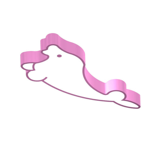 LED Cartoon Seal Ceiling Light with Colorful Acrylic Shade - Flush Mount Fixture