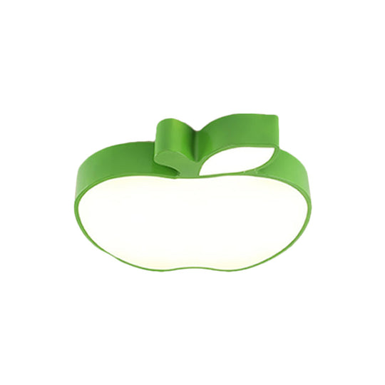 Kids Style Led Ceiling Lamp For Baby Room - Apple Acrylic Flush Mount Light (18/21.5 W)