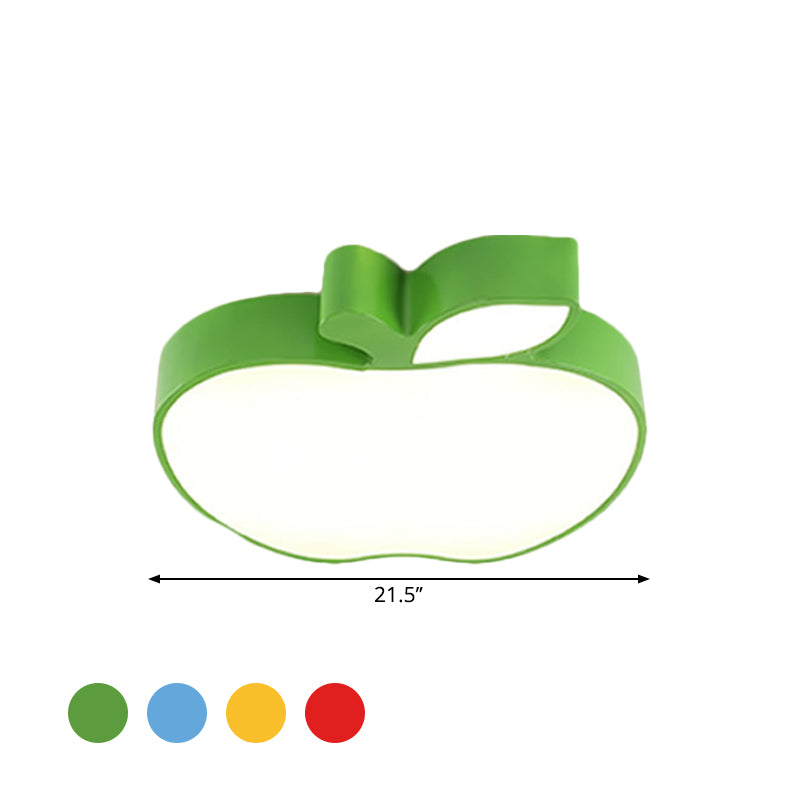 Kids Style Led Ceiling Lamp For Baby Room - Apple Acrylic Flush Mount Light (18/21.5 W)