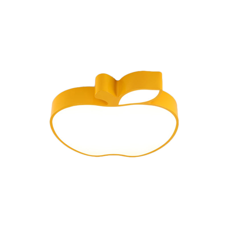 Kids Style LED Ceiling Lamp for Baby Room - Apple Acrylic Flush Mount Light (18"/21.5" W) - Red/Blue/Yellow