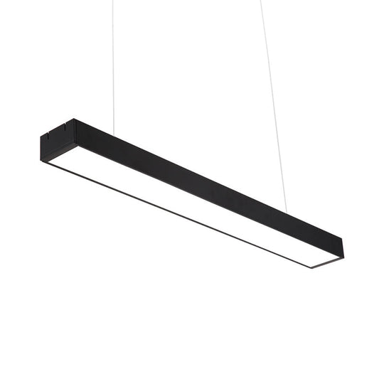 Contemporary Rectangular Acrylic Office Ceiling Light - Led Flush Mount Black Finish Wider Options