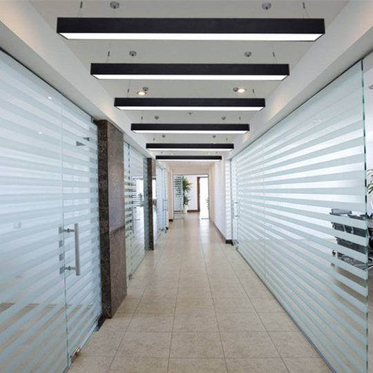 Minimalist Rectangular LED Hanging Light: 4"/8"/10" Acrylic Ceiling Pendant in Black or White