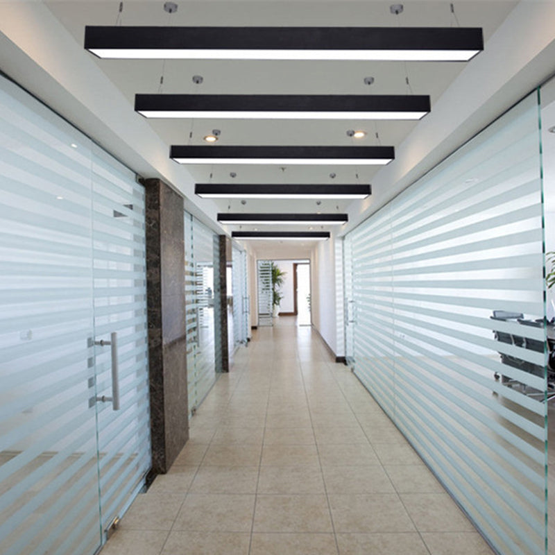 Hanging Led Corridor Light - Rectangular Acrylic Pendant Minimalist Design In Black/White