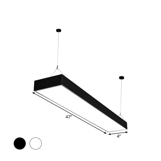 Hanging Led Corridor Light - Rectangular Acrylic Pendant Minimalist Design In Black/White