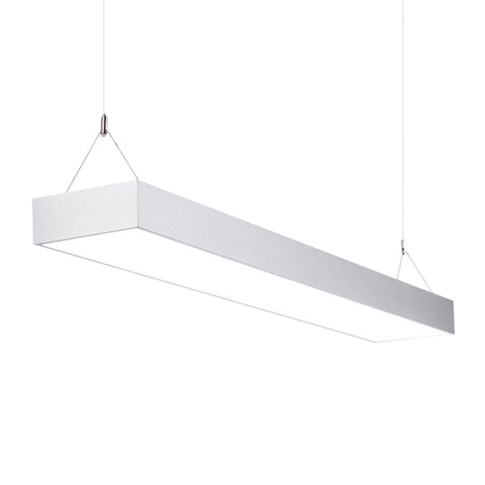 Hanging Led Corridor Light - Rectangular Acrylic Pendant Minimalist Design In Black/White White / 4