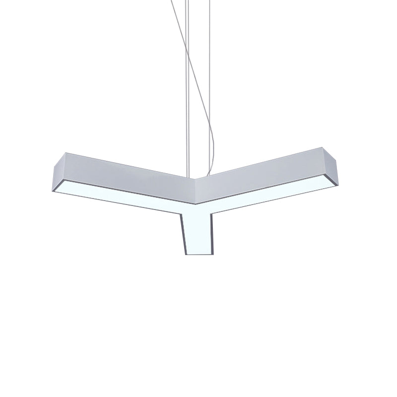 Modern Y-Shaped Gymnasium LED Ceiling Lamp in Black/White, 3 Sizes Available