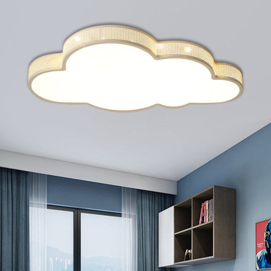 Macaron Perforated Cloud Ceiling Lamp – Metal and Acrylic Flush Mount for Hallway – LED Light