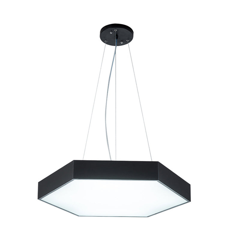 Modern Metallic LED Pendant Light with Honeycomb Design, Black/White, Acrylic Diffuser - 16"/23.5"/35.5" W