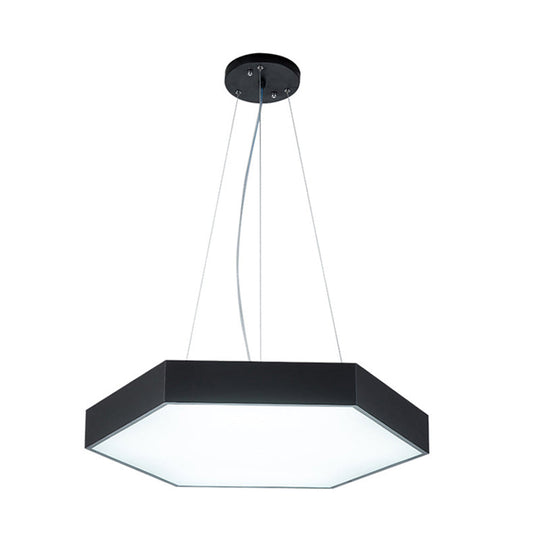 Modern Metallic LED Pendant Light with Honeycomb Design, Black/White, Acrylic Diffuser - 16"/23.5"/35.5" W