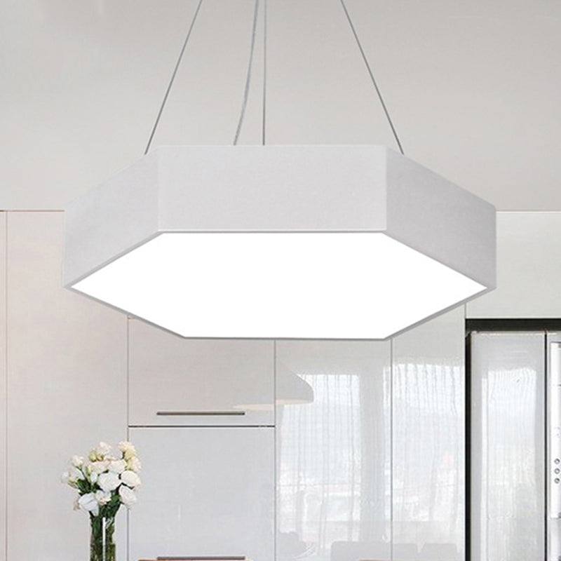 Metallic Honeycomb Led Pendant Light - Black/White Hanging Lamp Kit With Acrylic Diffuser White / 16