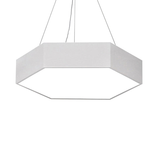Modern Metallic LED Pendant Light with Honeycomb Design, Black/White, Acrylic Diffuser - 16"/23.5"/35.5" W
