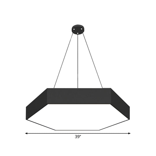 Contemporary Honeycomb Led Pendant Lamp - Black Iron Dining Room Light Fixture 18/23.5/47 L