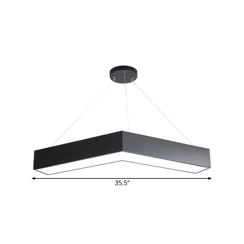 Commercial Pendant Lighting: V-Shaped Minimalism Hanging Lamp Black/White Led 23.5/35.5/47 Wide