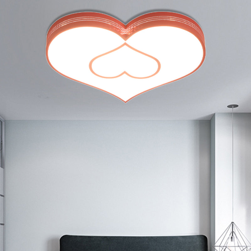 Stylish Two-Heart LED Ceiling Light: Eye-Caring Acrylic Flush Mount for Hallway