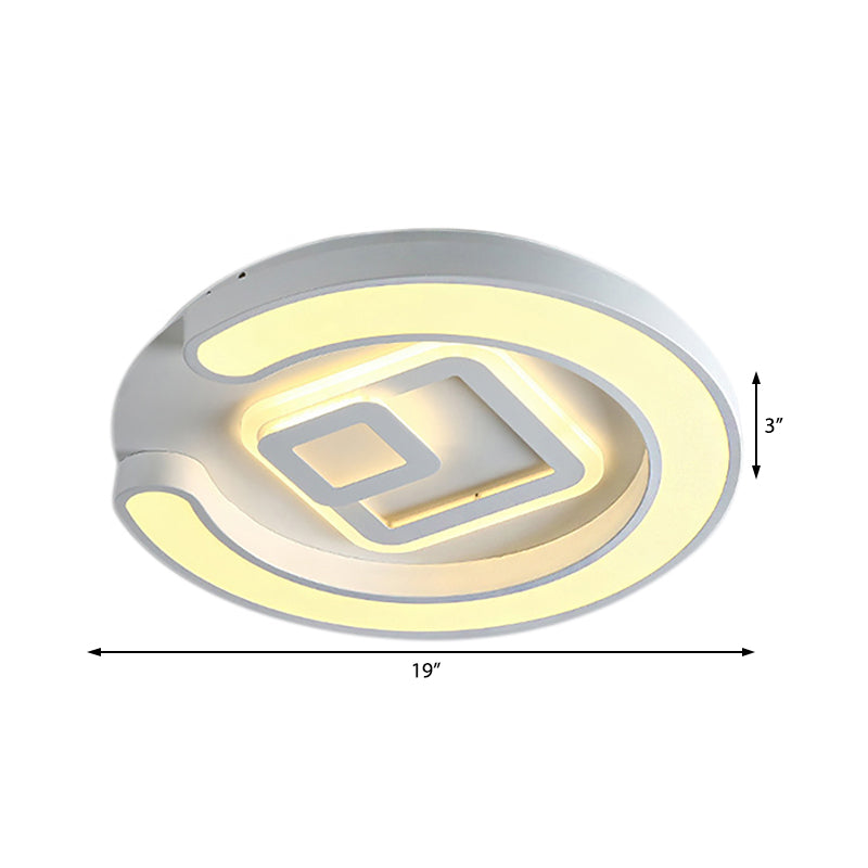 Plafonnier LED blanc moderne pour chambre à coucher, salle d'étude, avec luminaire rond en acrylique
