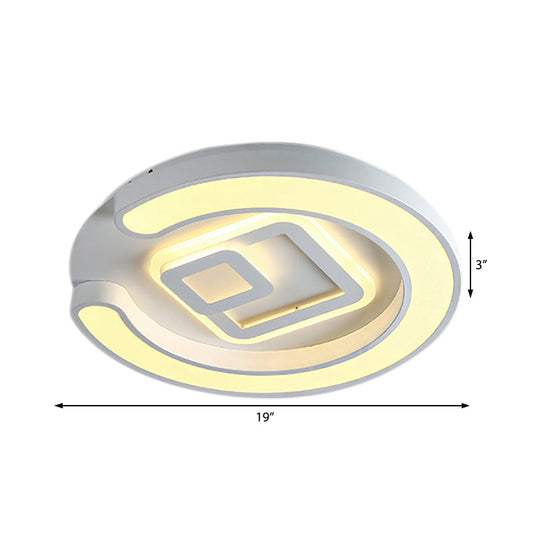 Plafonnier LED blanc moderne pour chambre à coucher, salle d'étude, avec luminaire rond en acrylique