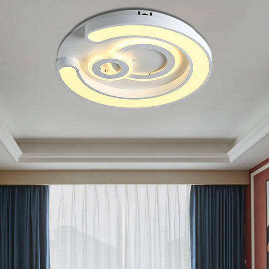 Plafonnier LED blanc moderne pour chambre à coucher, salle d'étude, avec luminaire rond en acrylique