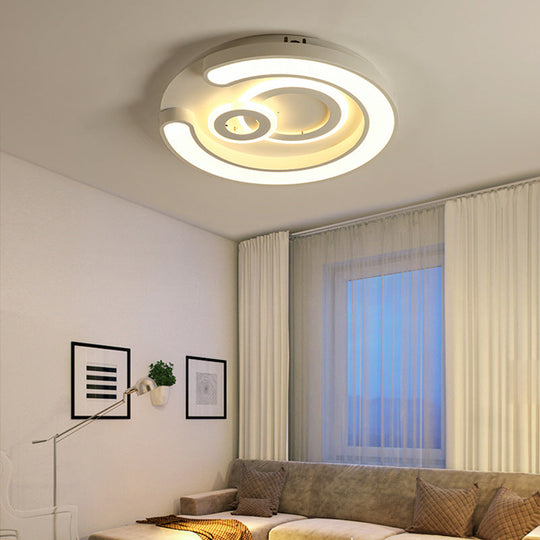 Plafonnier LED blanc moderne pour chambre à coucher, salle d'étude, avec luminaire rond en acrylique