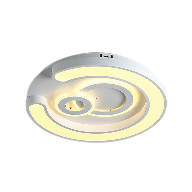 Plafonnier LED blanc moderne pour chambre à coucher, salle d'étude, avec luminaire rond en acrylique
