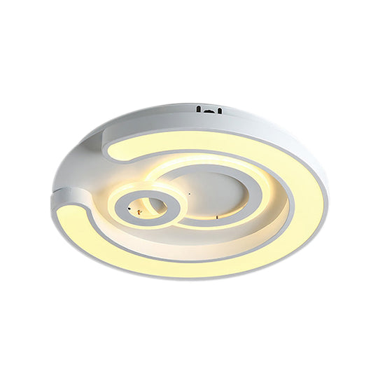 Plafonnier LED blanc moderne pour chambre à coucher, salle d'étude, avec luminaire rond en acrylique
