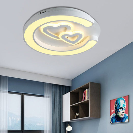 Plafonnier LED blanc moderne pour chambre à coucher, salle d'étude, avec luminaire rond en acrylique