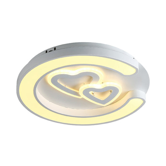 Plafonnier LED blanc moderne pour chambre à coucher, salle d'étude, avec luminaire rond en acrylique