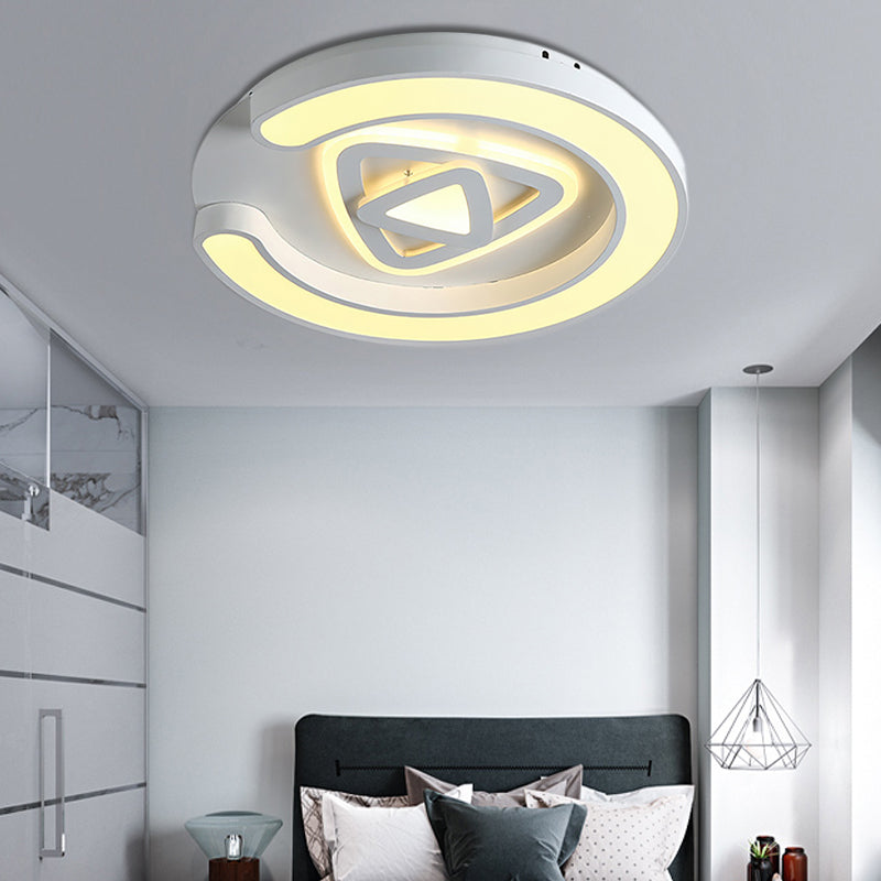 Plafonnier LED blanc moderne pour chambre à coucher, salle d'étude, avec luminaire rond en acrylique