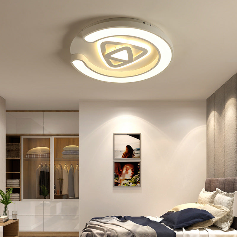 Plafonnier LED blanc moderne pour chambre à coucher, salle d'étude, avec luminaire rond en acrylique