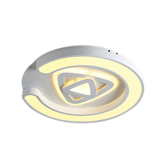 Plafonnier LED blanc moderne pour chambre à coucher, salle d'étude, avec luminaire rond en acrylique