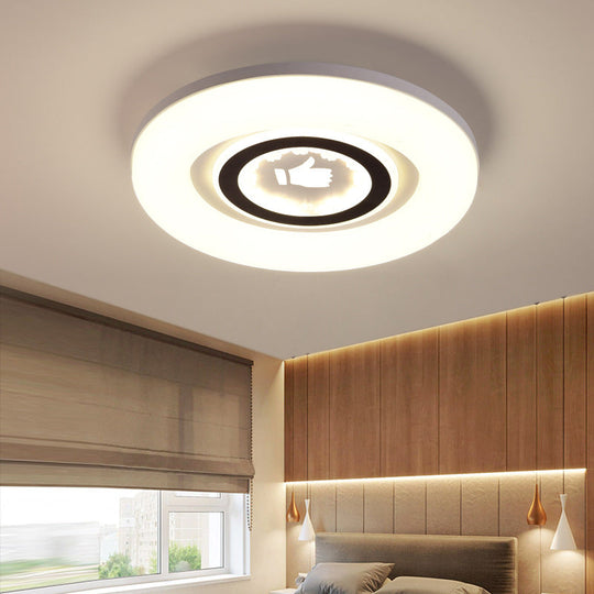 Modern White Flush Ceiling Light with LED and Acrylic for Corridor and Bedroom