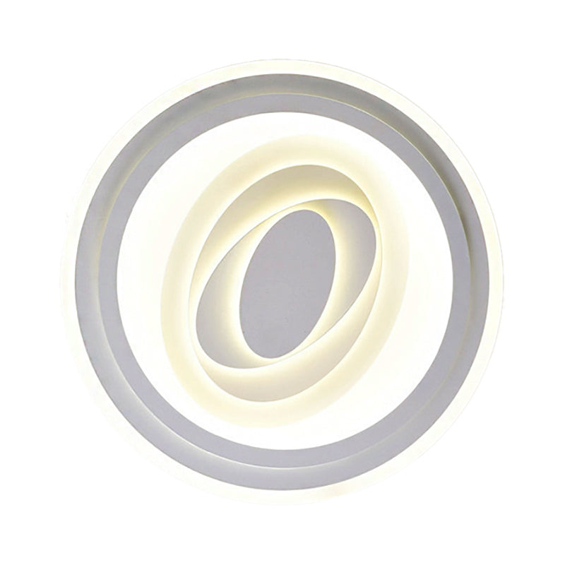 White Acrylic LED Ceiling Lamp for Living Room & Bedroom