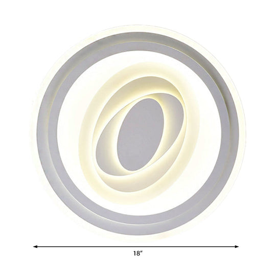 White Acrylic LED Ceiling Lamp for Living Room & Bedroom