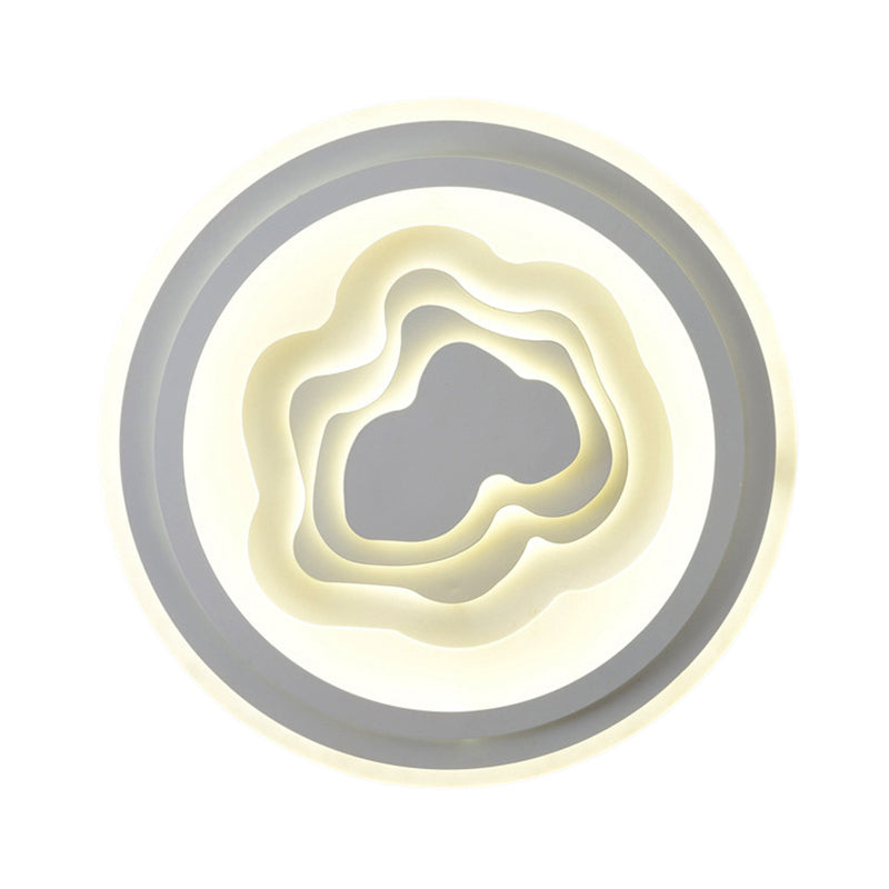 White Acrylic LED Ceiling Lamp for Living Room & Bedroom