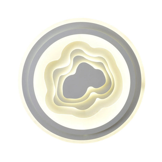 White Acrylic LED Ceiling Lamp for Living Room & Bedroom